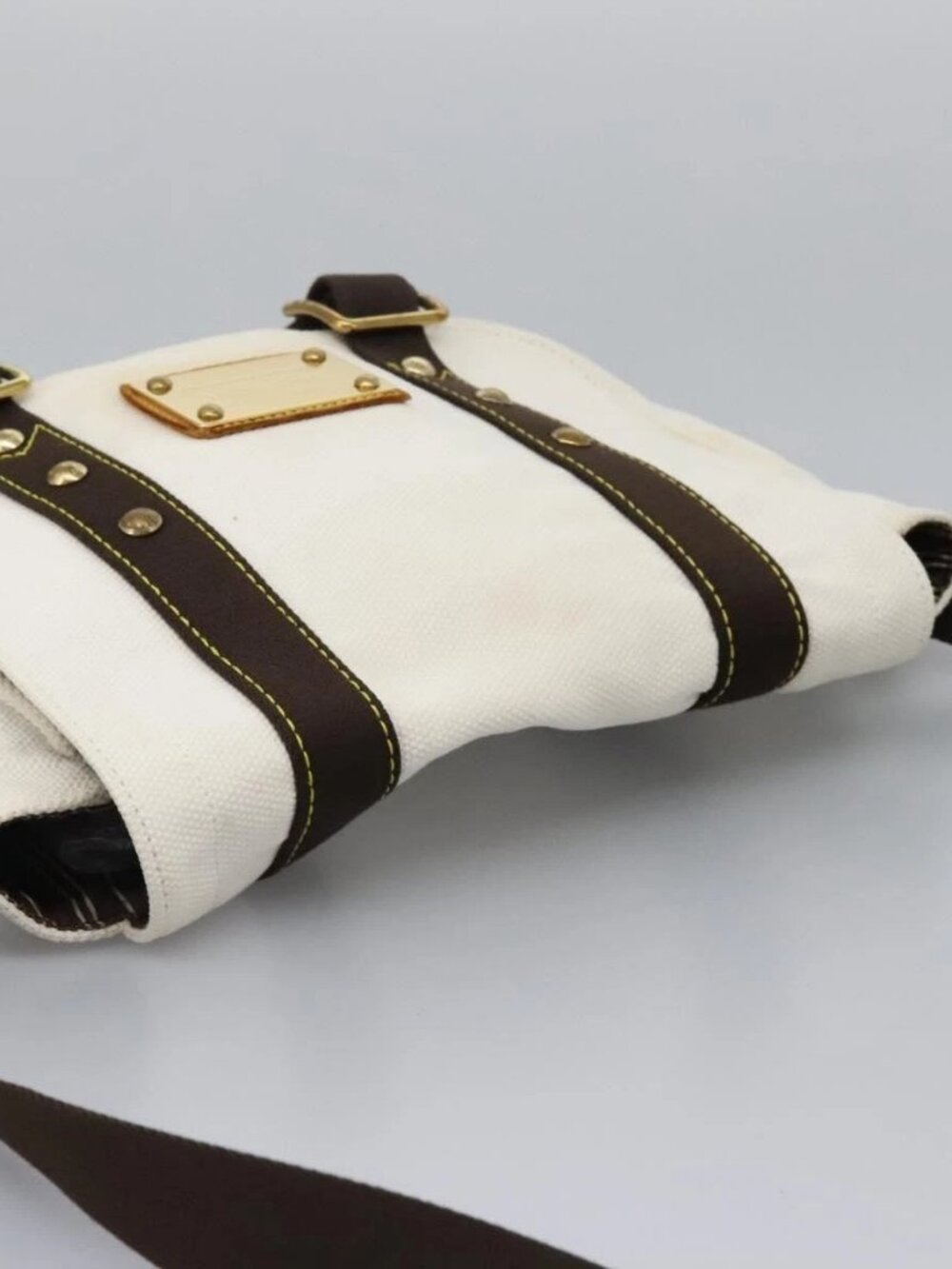 LOUIS VUITTON Antigua Buzas PM Shoulder Bag Canvas White M40042 Auth bs24492 - Picture 7 of 15